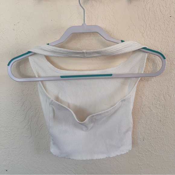 White Ribbed Halter Top - Picture 2 of 3